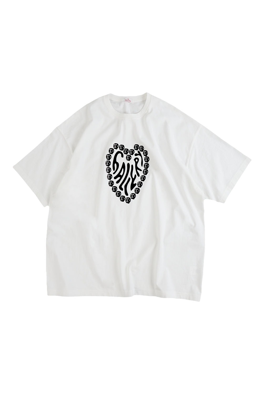 Gallery Overfit Heart Face T-shirt - White