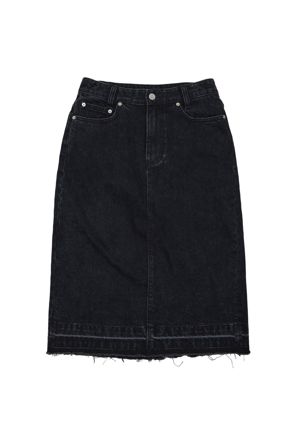 Gallery Denim Midi Skirt - Washed Black